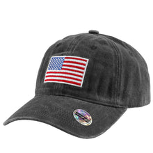 Load image into Gallery viewer, USA Flag Embroidered Baseball Cap - Black