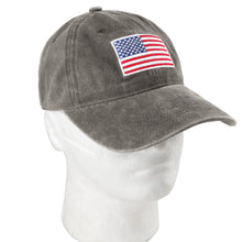 Load image into Gallery viewer, USA Flag Embroidered Baseball Cap - Light Gray