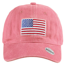 Load image into Gallery viewer, USA Flag Embroidered Baseball Cap - Pink
