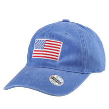 Load image into Gallery viewer, USA Flag Embroidered Baseball Cap - Sky Blue