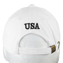 Load image into Gallery viewer, USA Flag Embroidered Baseball Cap - White
