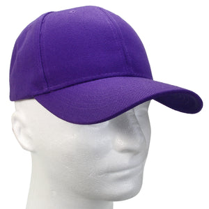 12-Pack Baseball Dad Cap Velcro Strap Adjustable Size - Purple